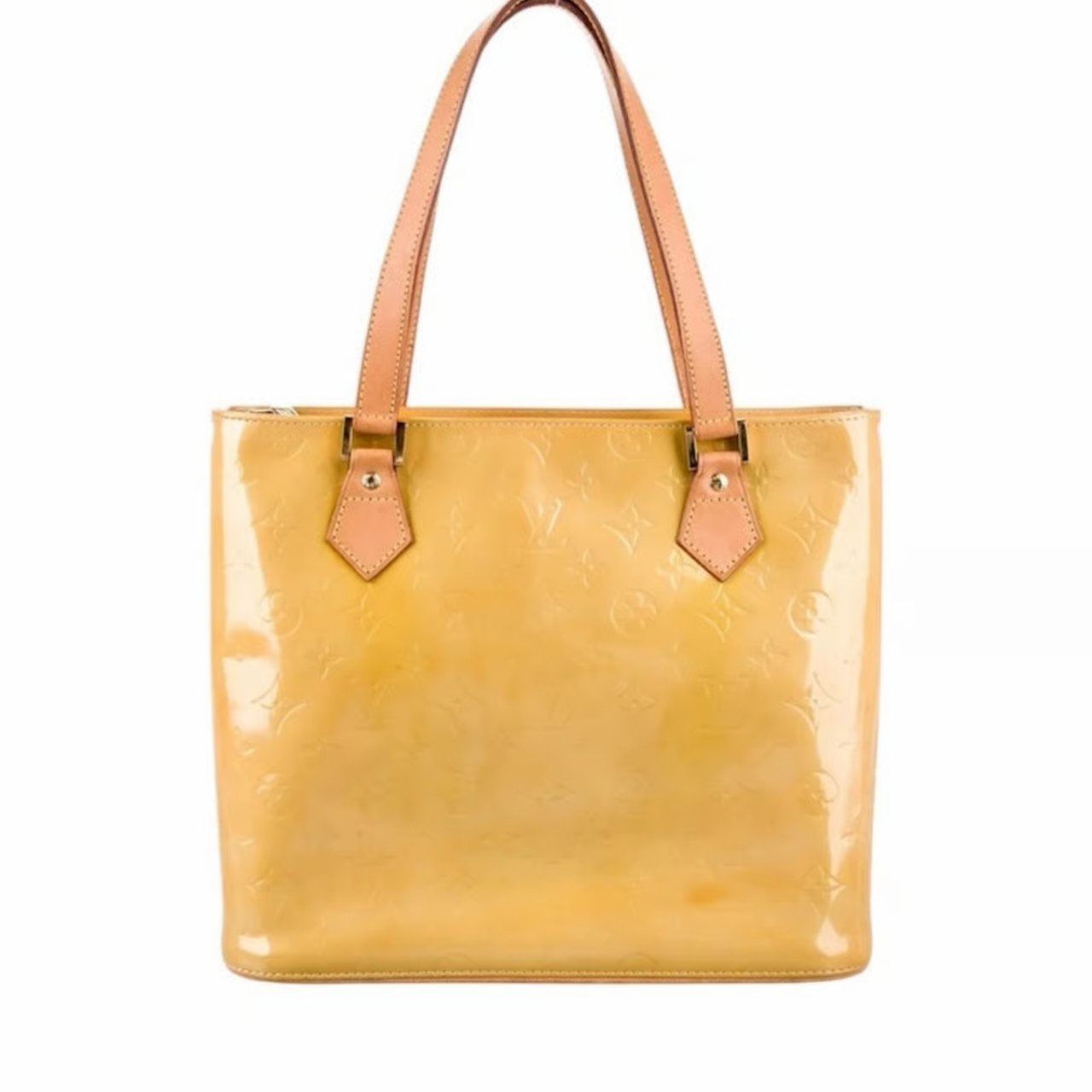 Louis Vuitton Vernis Monogram Yellow patent leather tote