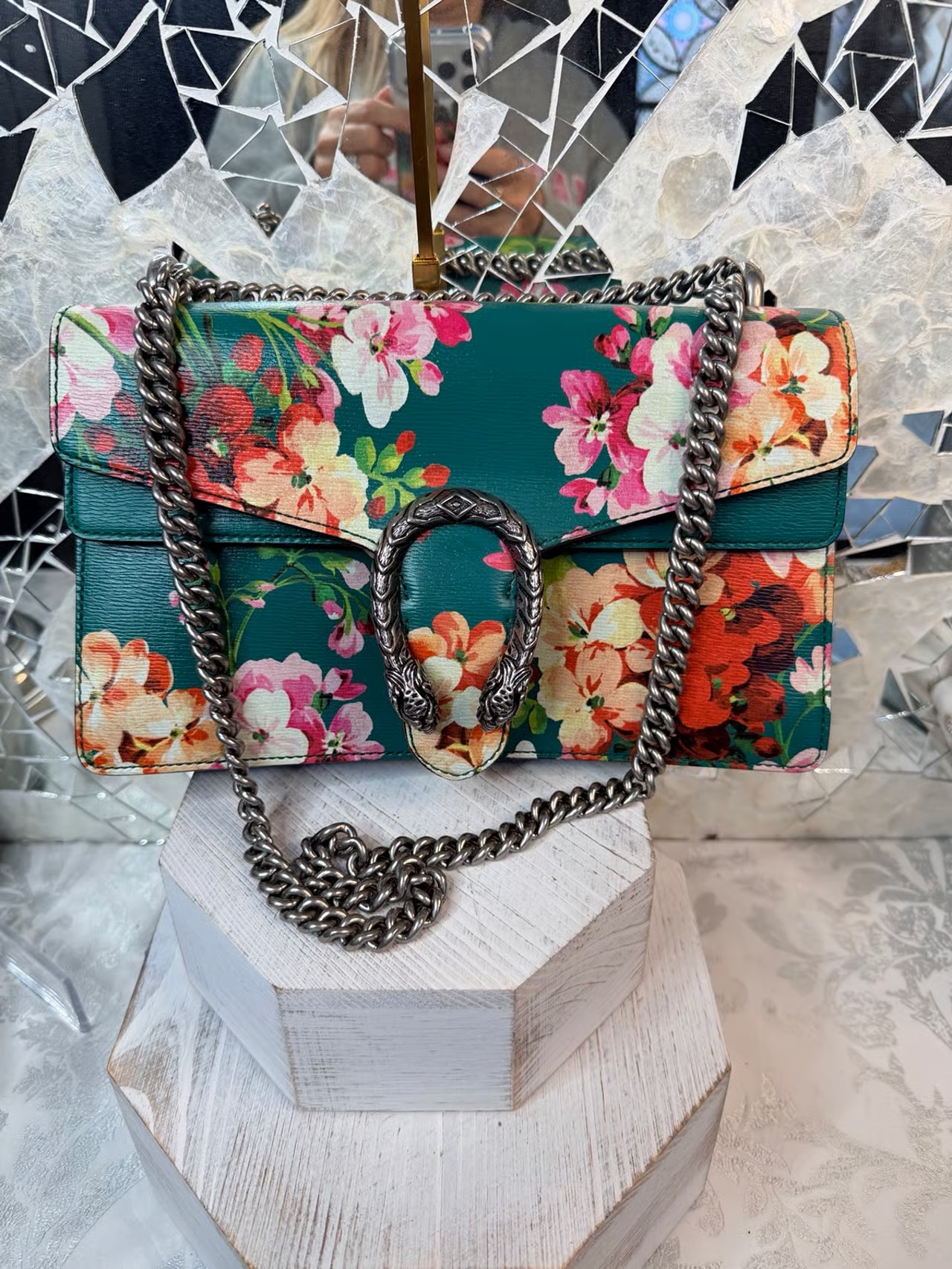 GUCCI DIONYSUS SHOULDER BAG Large, Gucci Blooms Green Floral large