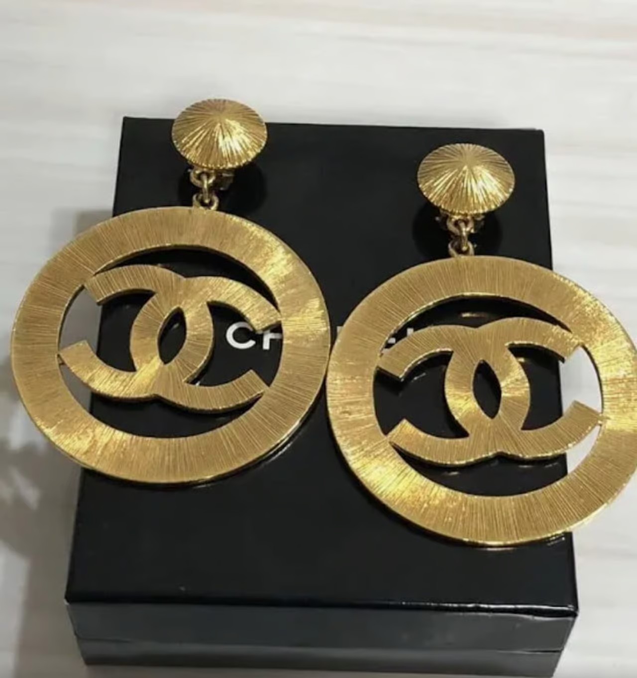 Stunning Authentic XL Vintage Chanel Sunburst Earring