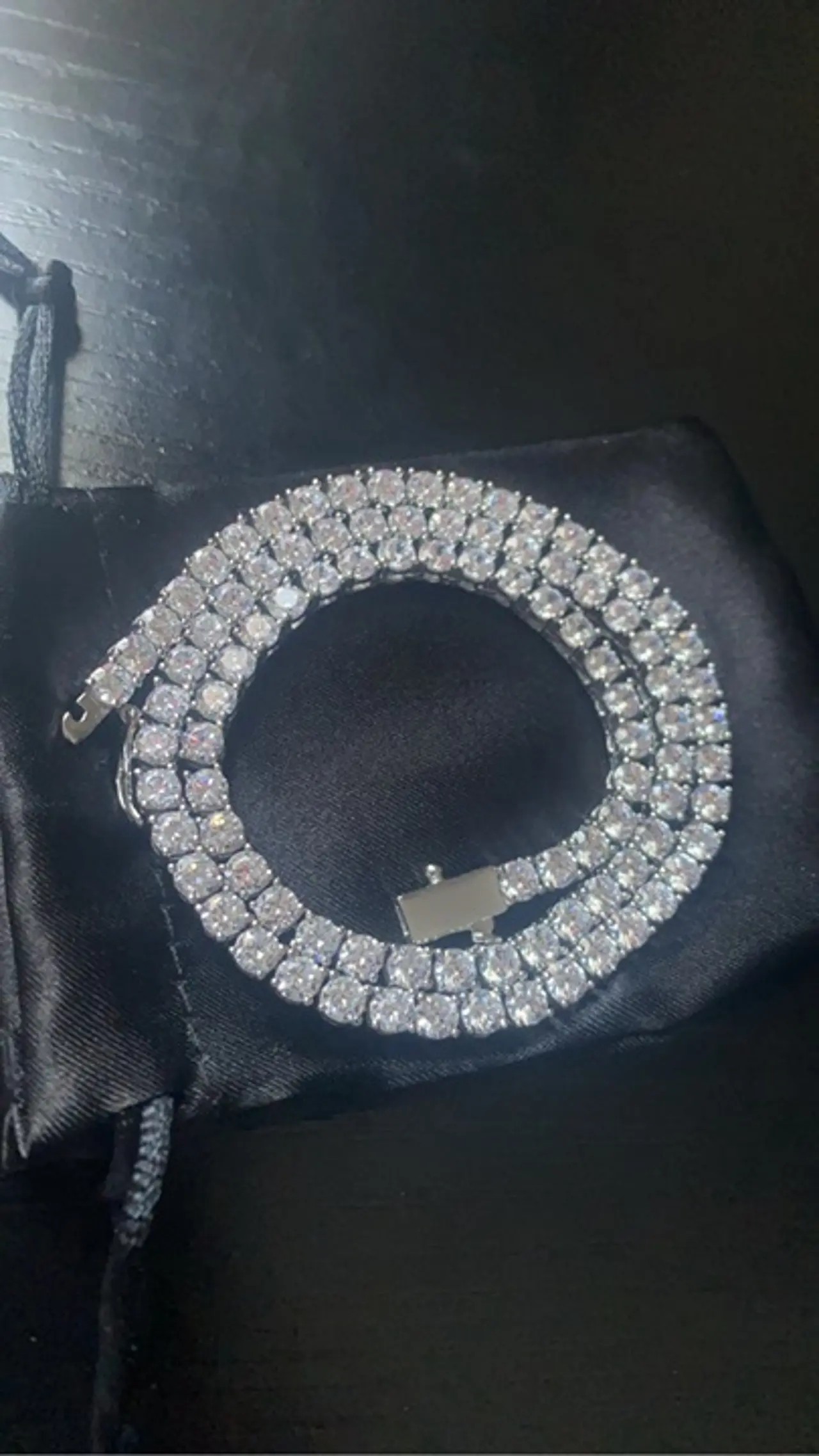 Stunning 4mm Clear Round Cubic Zirconia Tennis Necklace – White, Plated Finishes