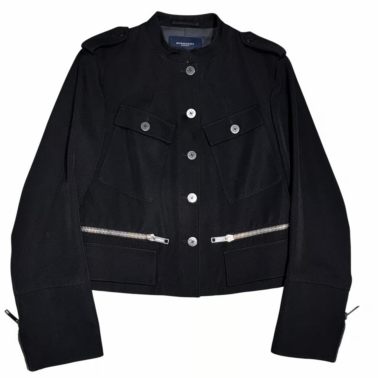 Burberry London Military Jacket Womens  Black EUC Cropped Italy NO Flaws