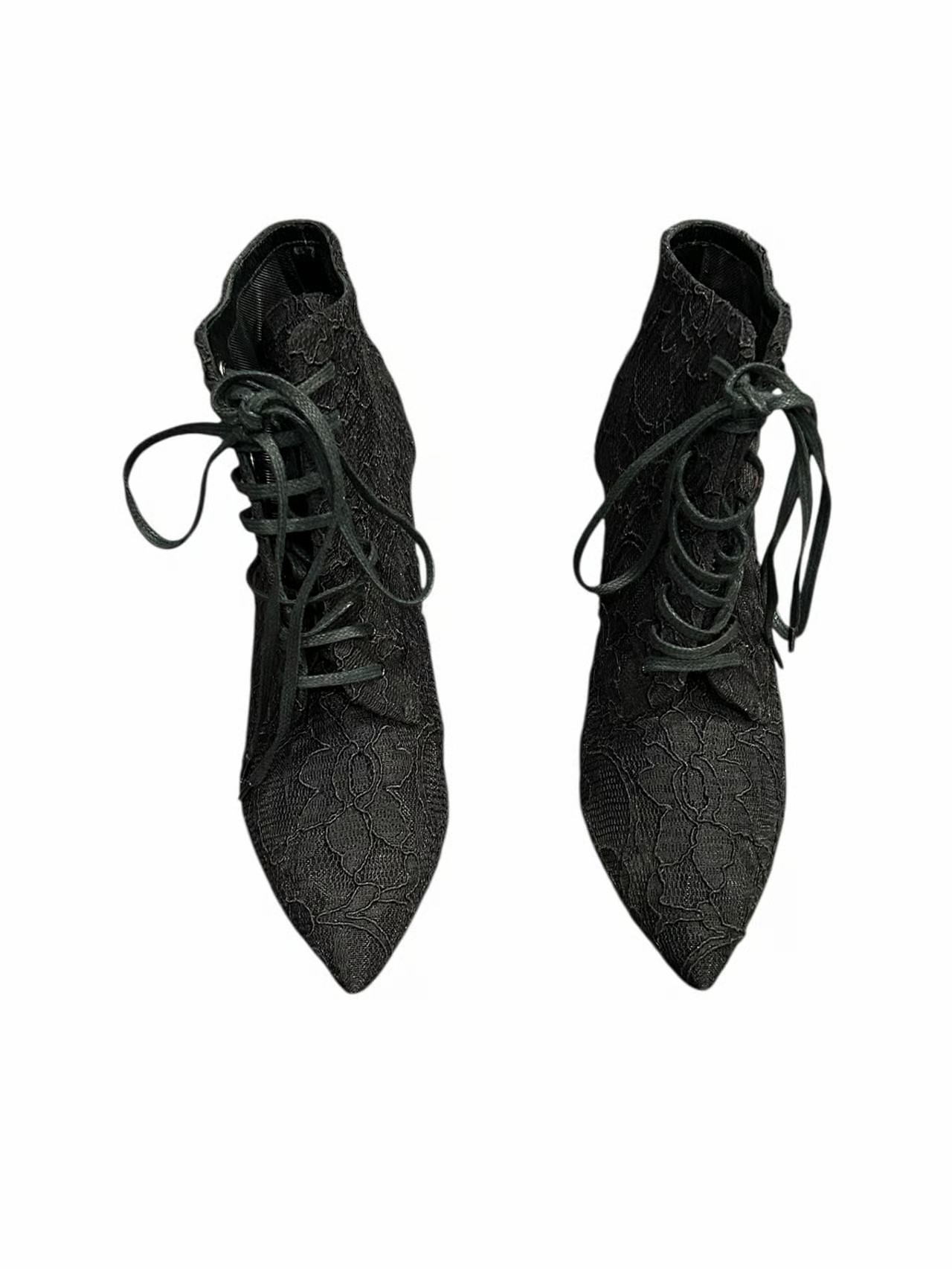 Saint Laurent Era Black Lace Up Boots
