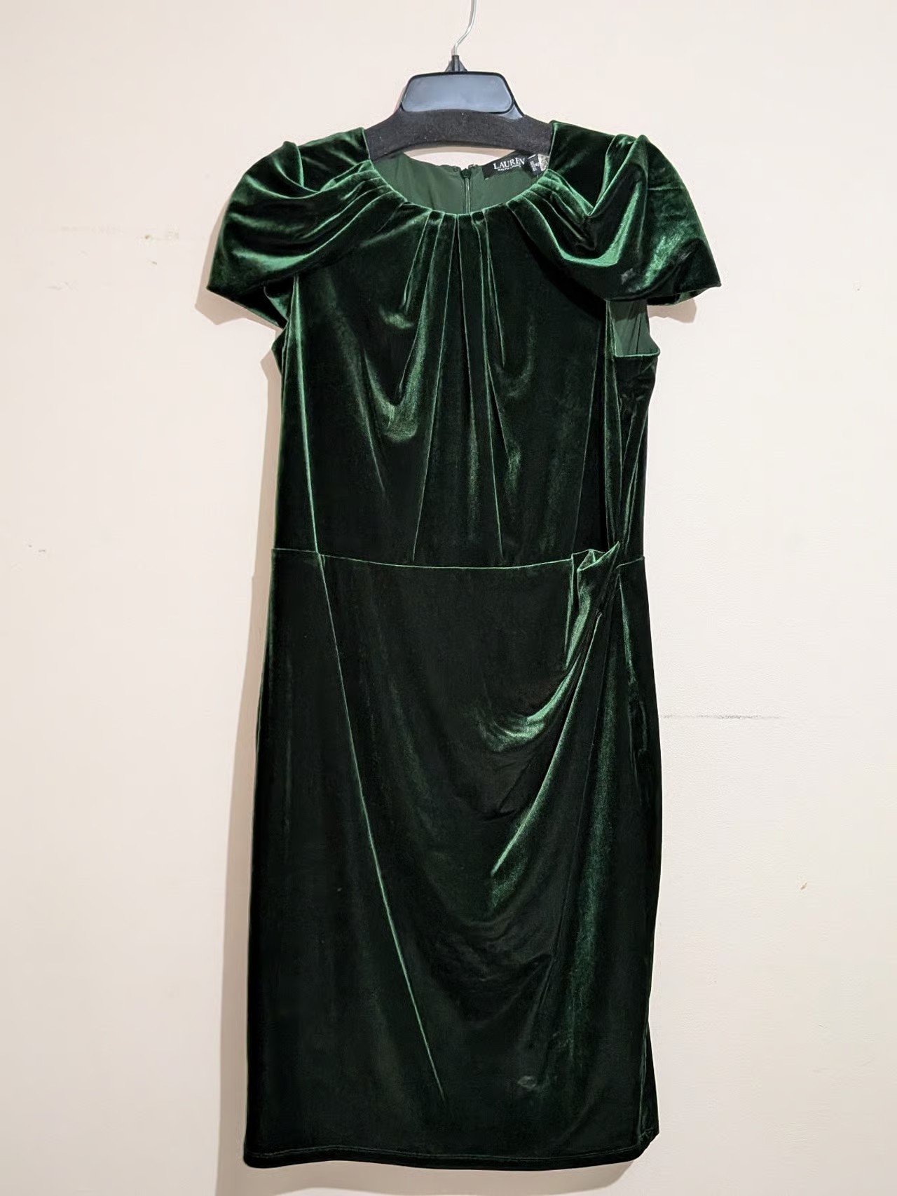 Lauren Ralph Lauren Women's Pleated Velvet Cocktail Dress