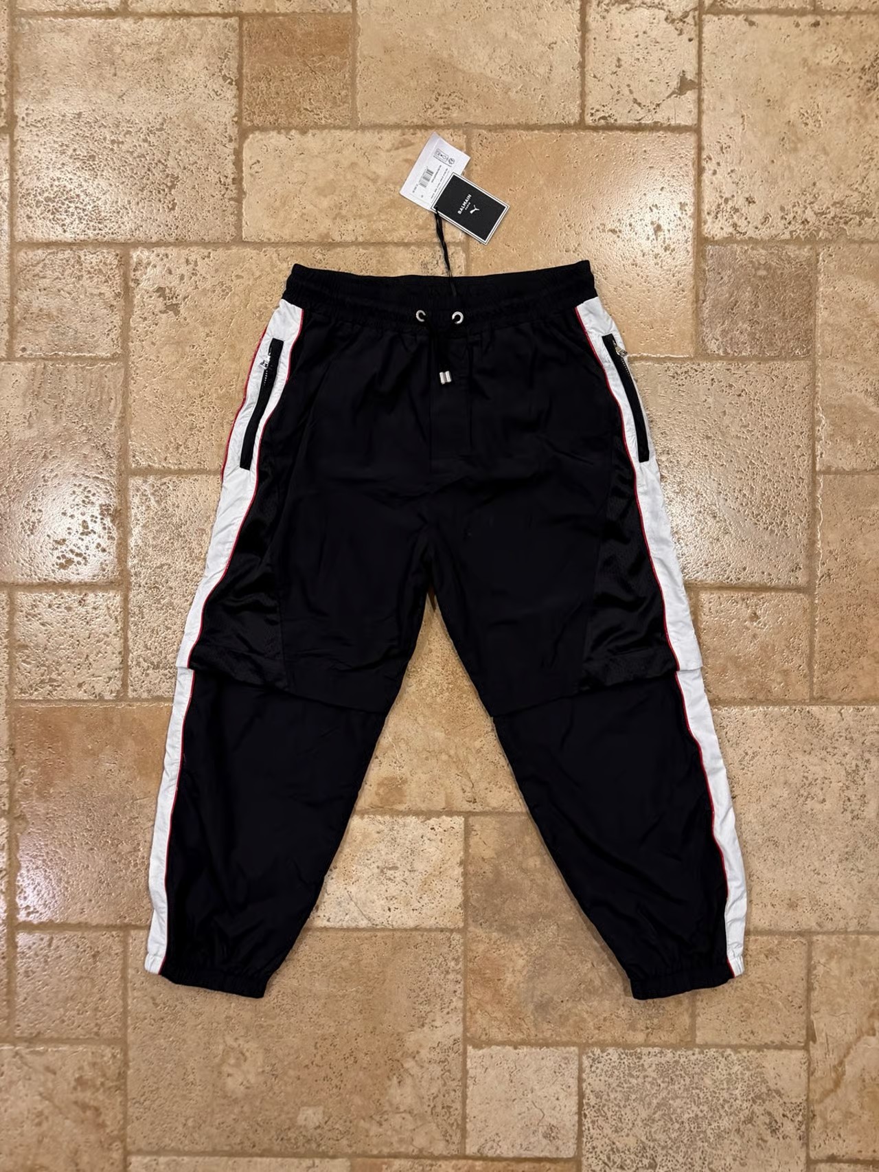 Balmain x Puma Nylon Black Coverterable Track Jogger Pants