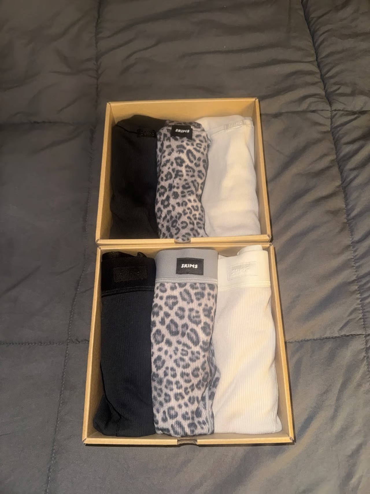 SKIMS SNOW LEOPARD COTTON RIB TANK AND BOXER