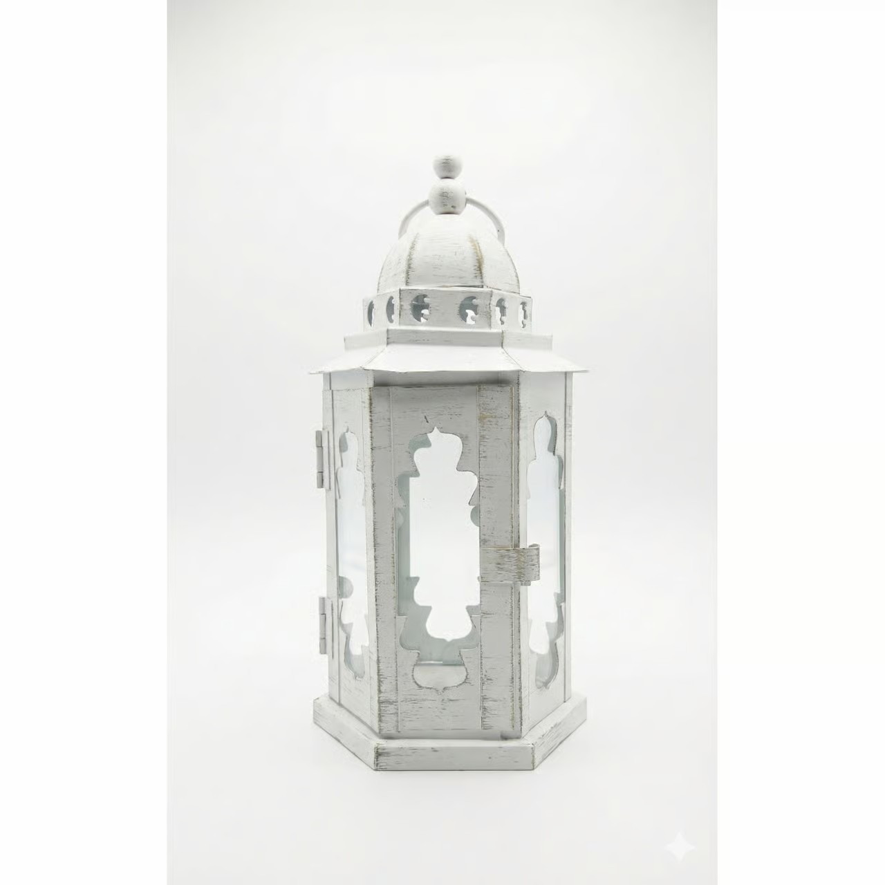 White Metal Decorative Lantern Moroccan Style Outdoor Indoor Wedding Decor