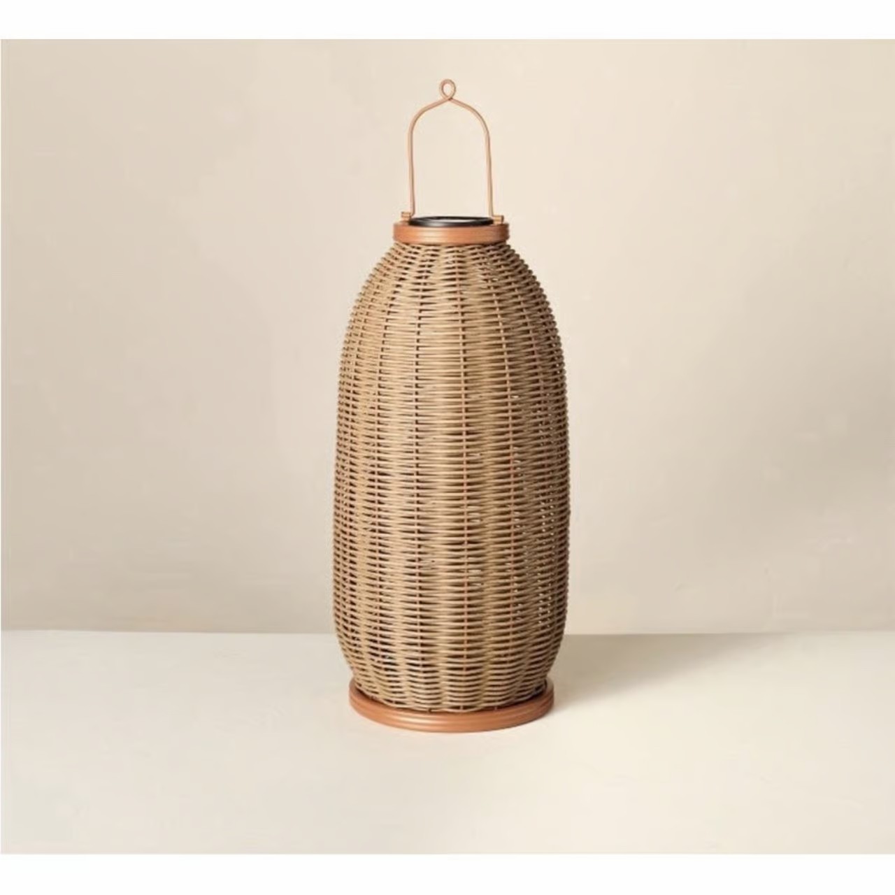 BRAND NEW- 18" Rattan Solar Outdoor Patio Lantern - Hearth & Hand with Magnolia