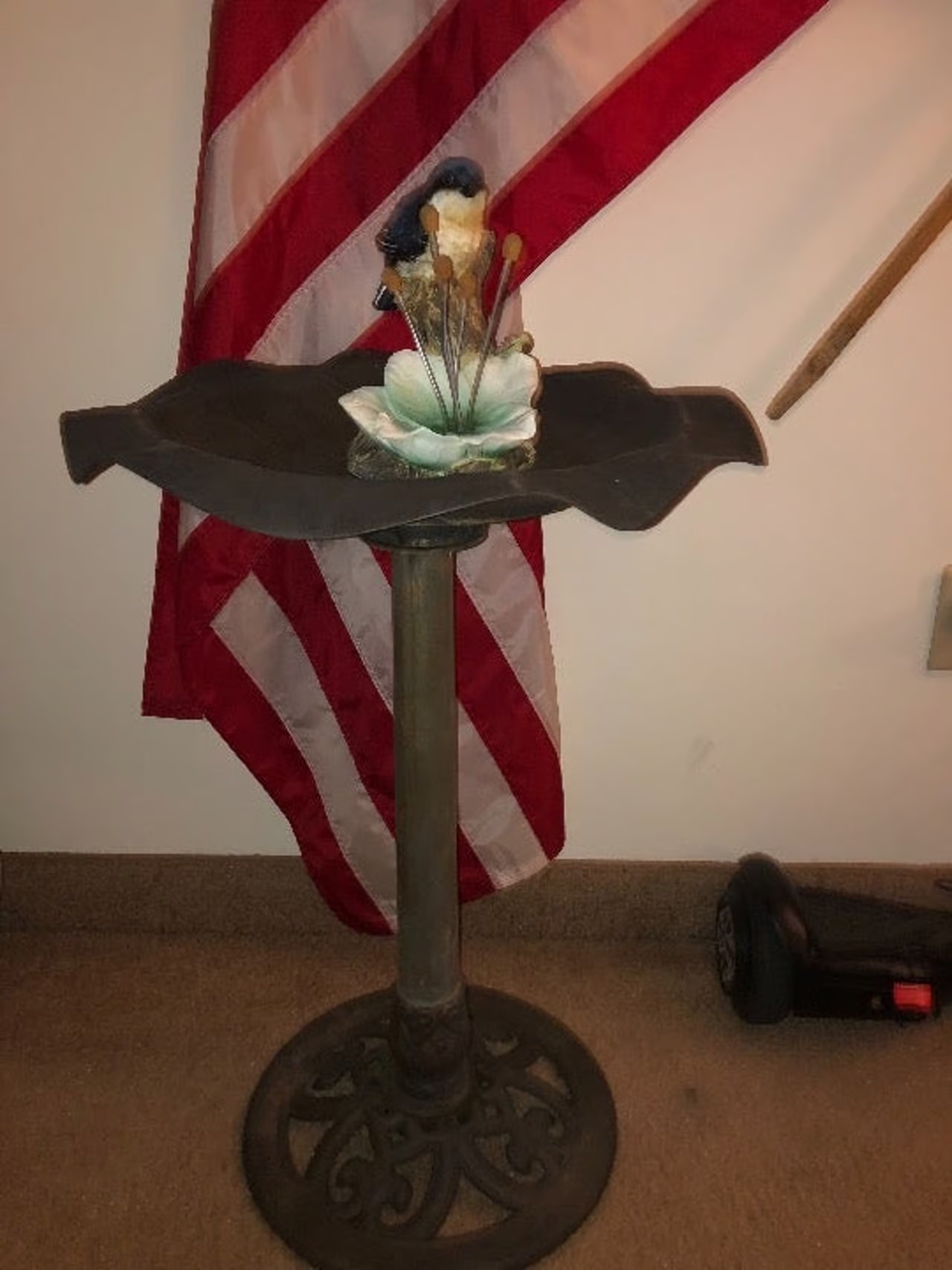 Bird Bath for the Garden/Patio.Looks like iron metal standing