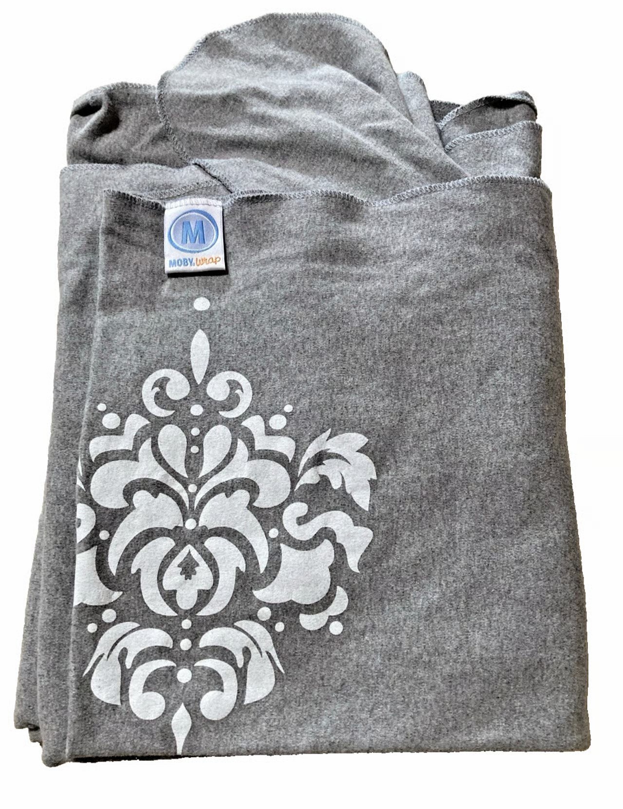 Moby Baby Carrier Wrap Adjustable 8 to 35 Lbs New Born to Toddler Gray White