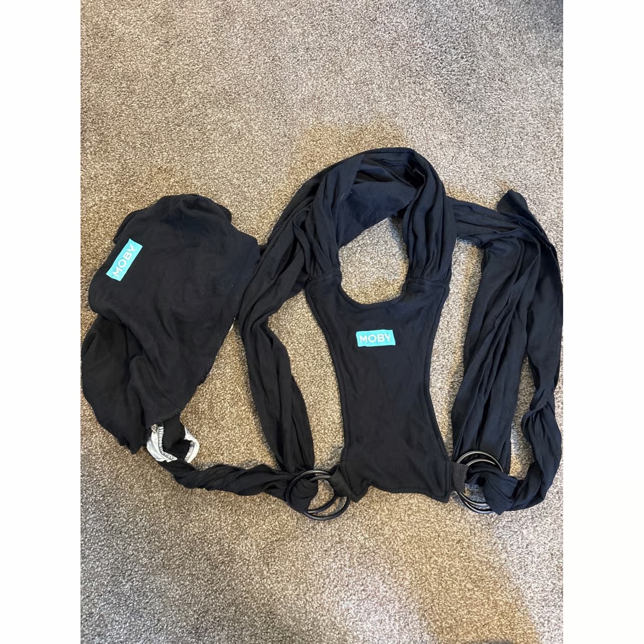 Moby Fit Hybrid Baby Carrier Unisex OS Black Excellent Wrap Ring Sling 8-30lbs