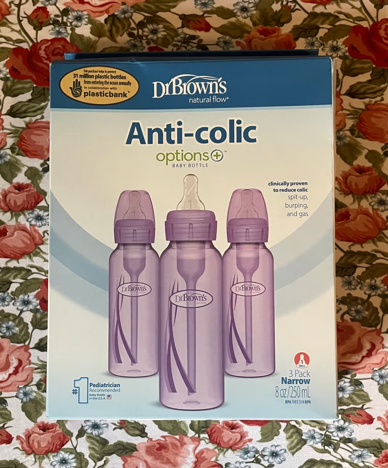 Dr. Brown's Baby Bottles PURPLE 240mL/8oz (3pk)