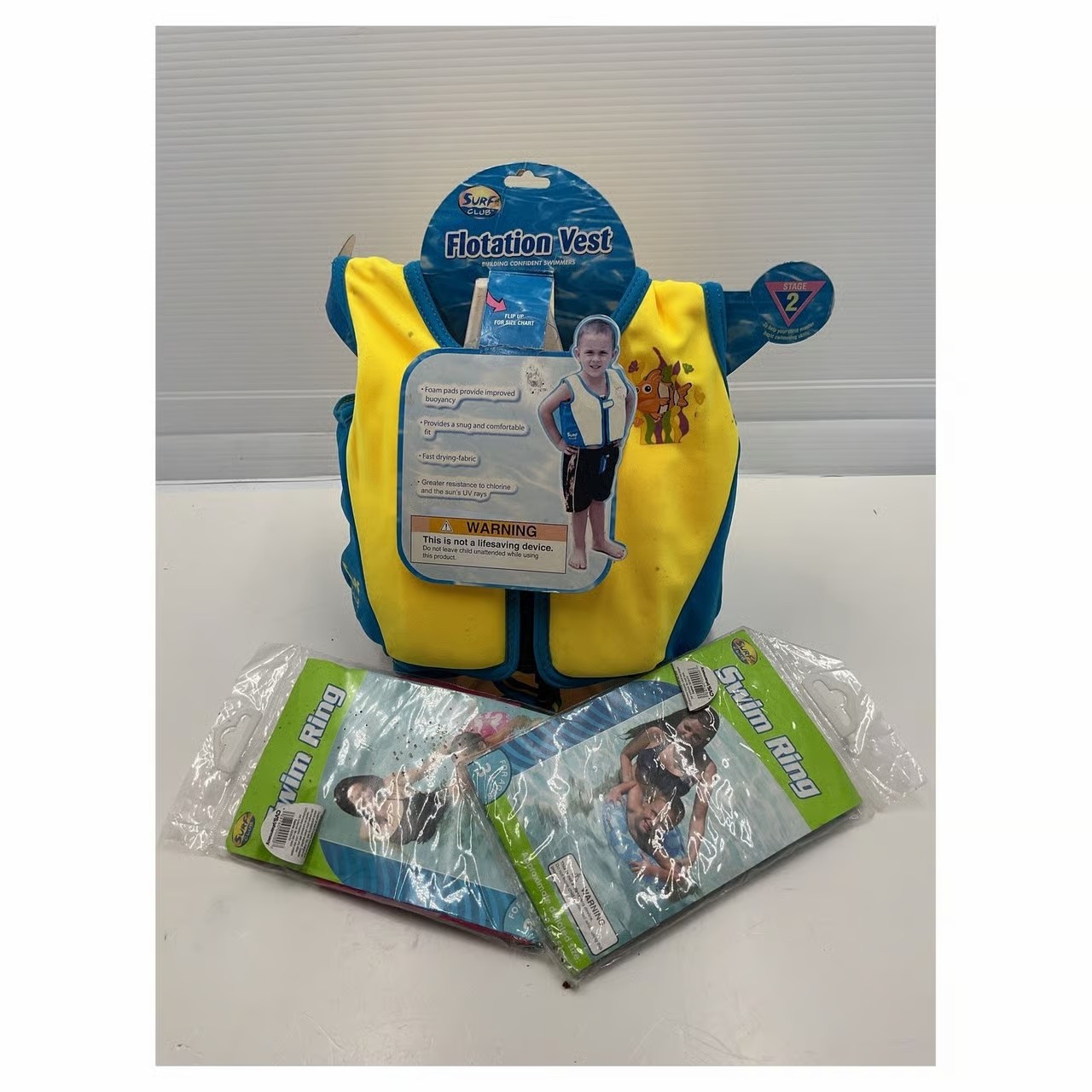 Surf Club Kids Flotation Vest & Swim Rings Set