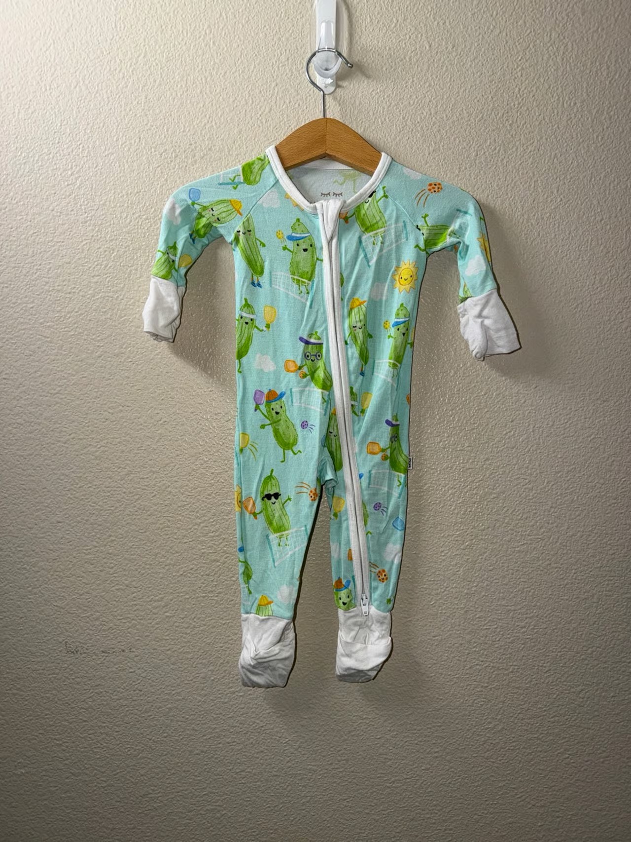 Newborn Little Sleepies Bamboo Pickle Ball Zip PJ