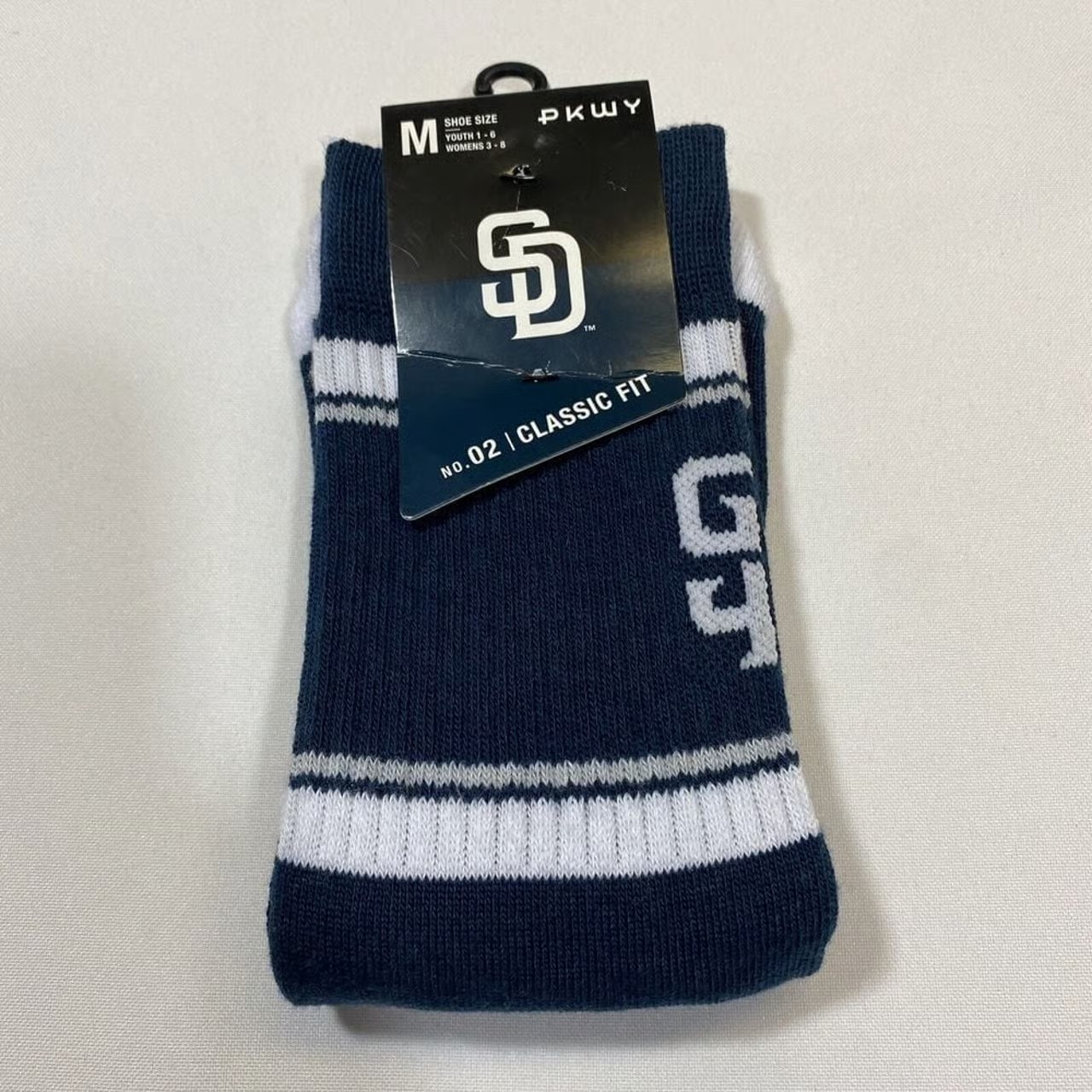 San Diego Padres PWKY Athletic Fit Socks Boy's Size M Navy Blue Tatis Machado