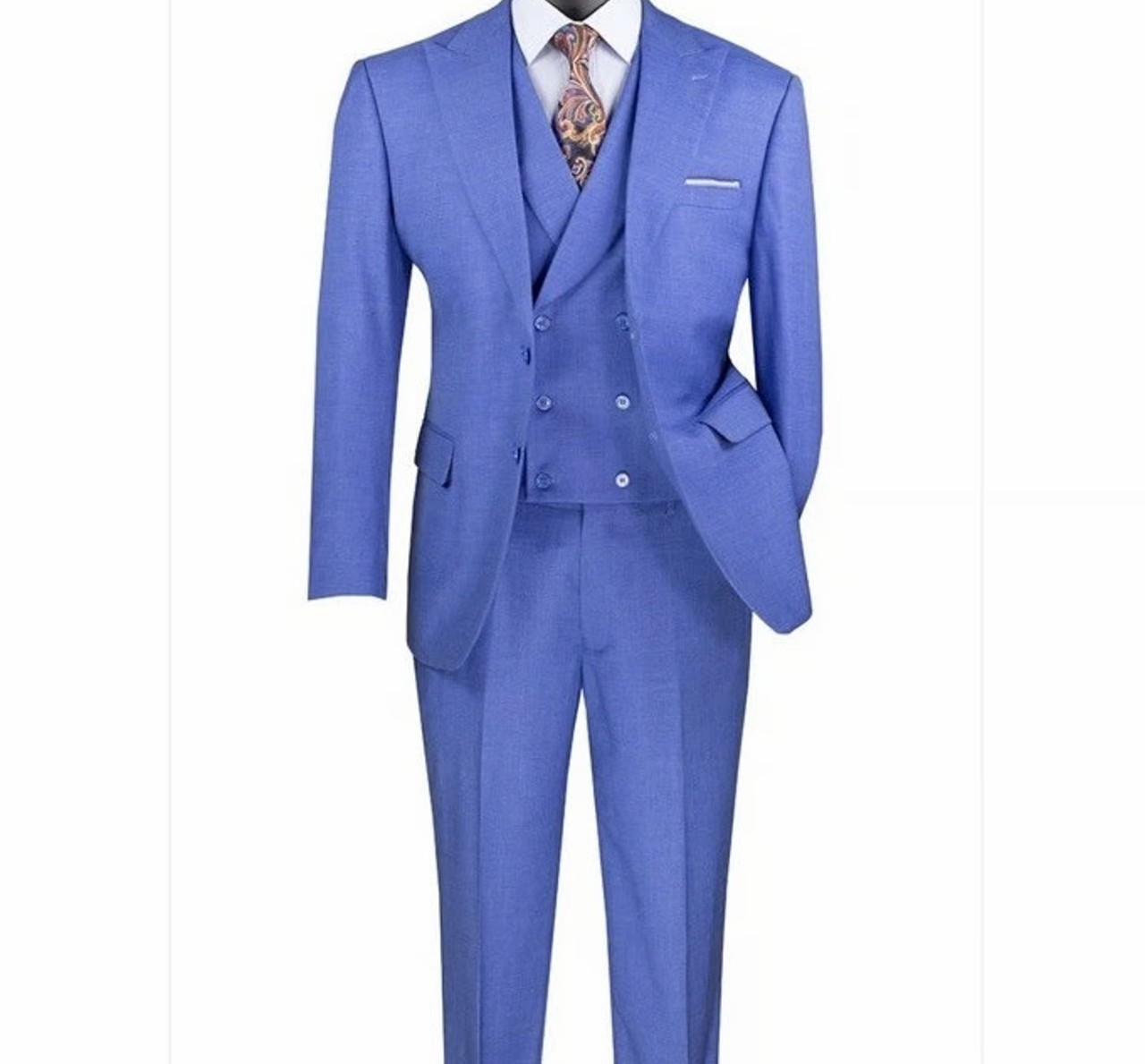 Vinci Modern Fit 3pc Stretch Suit w/Adjustable Waistband