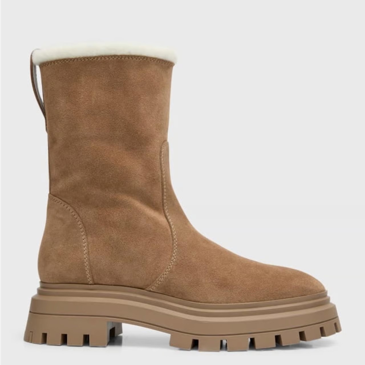 Stuart Weitzman Bedford Suede Shearling Winter Booties