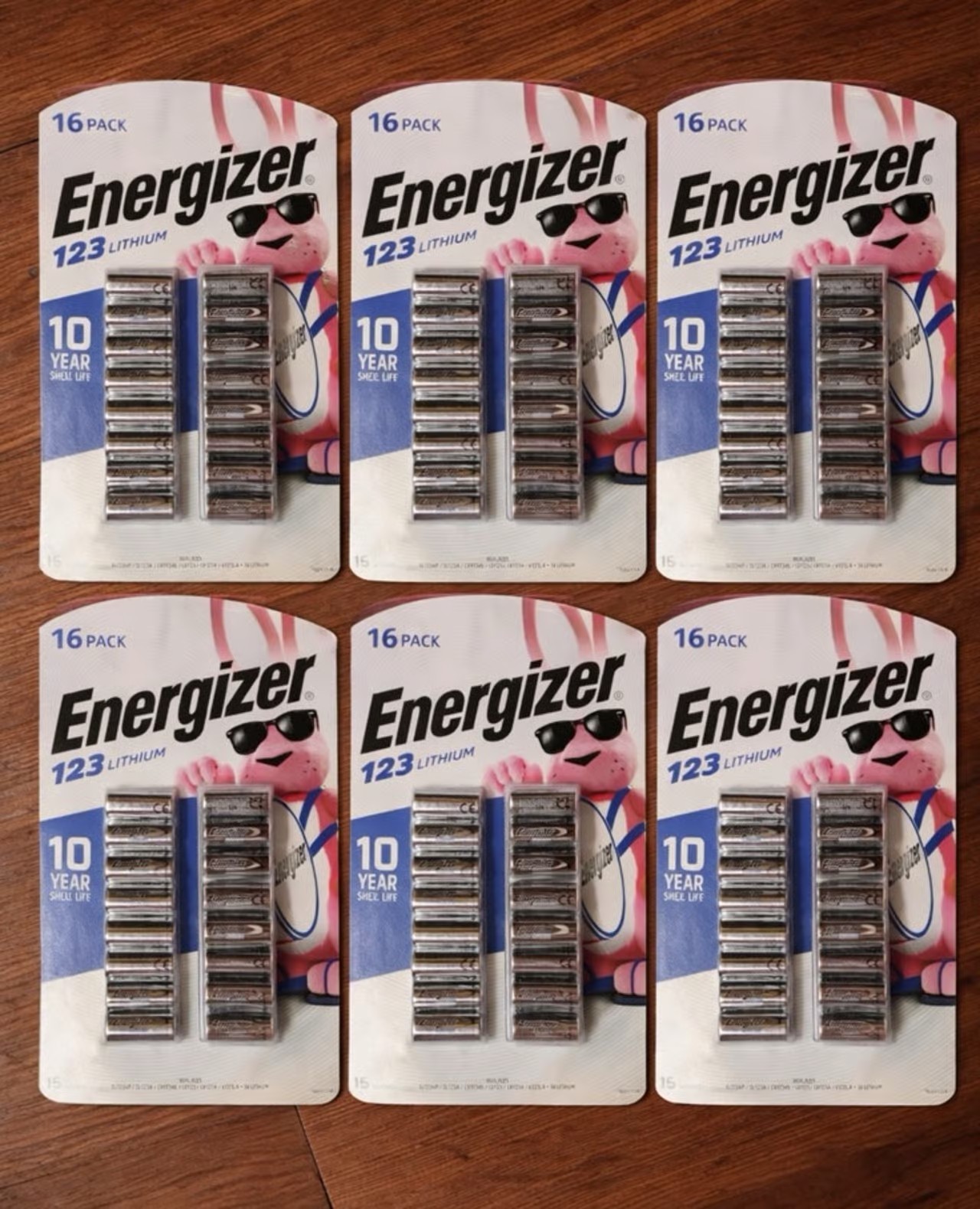 Energizer Lithum 3V 123 Battery, 6- 16CT