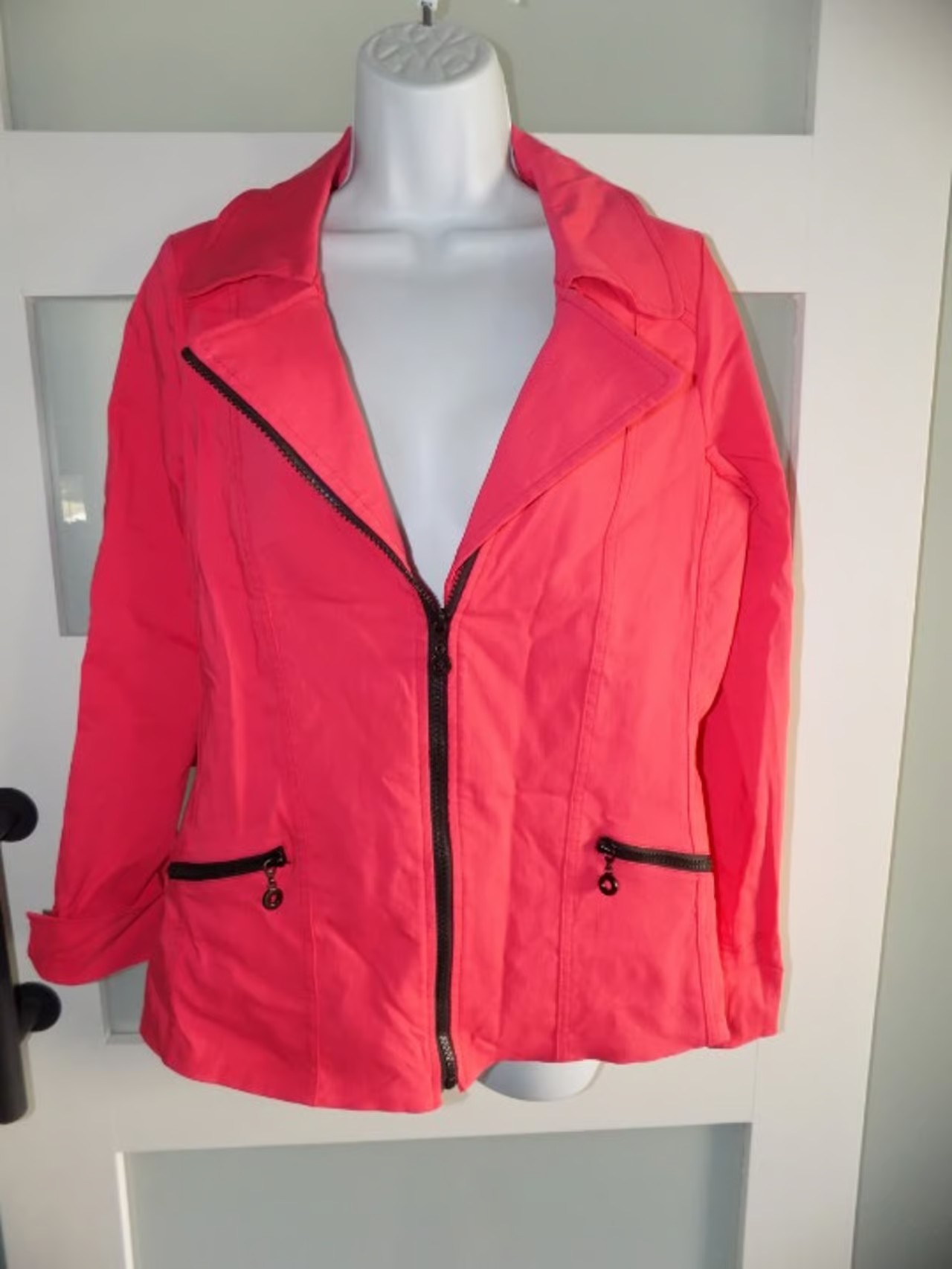 CHERYL NASH WINDRIDGE Melon Zipper Closure Stretch Jacket