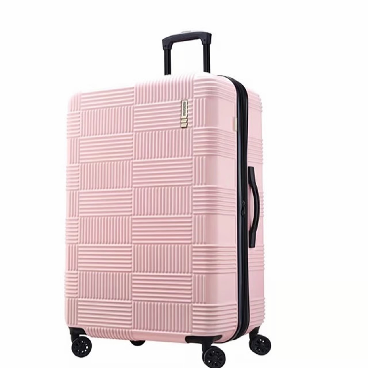 merican Tourister NXT Luggage Hardside Checked Spinner Suitcase in Pink