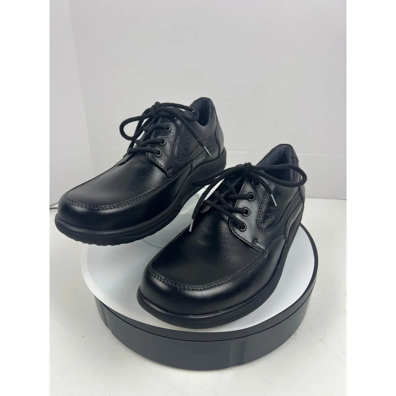 Waldlaufer Mens Black Leather Lace Up Orthopedic Walking Shoes 8 Comfort Tyler