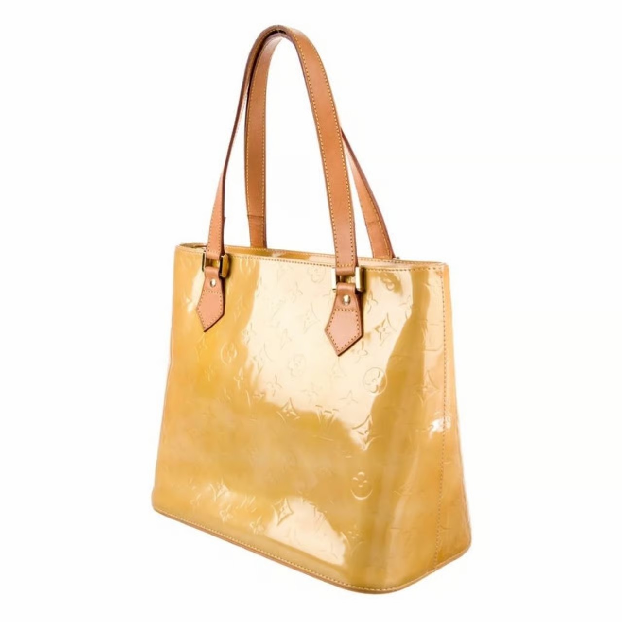 Louis Vuitton Vernis Monogram Yellow patent leather tote